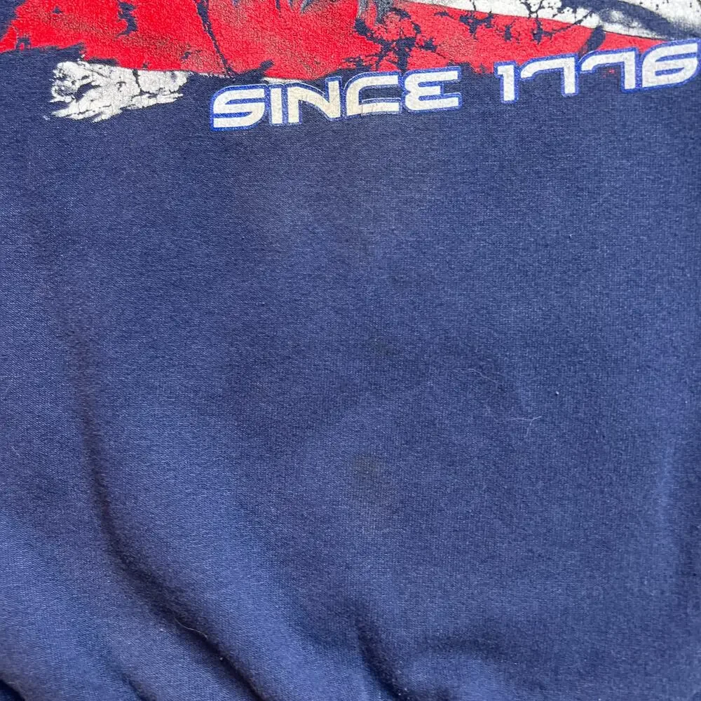 Vintage 90s Eagle Sweatshirt American Tradition Crewneck Navy USA Flag Animal